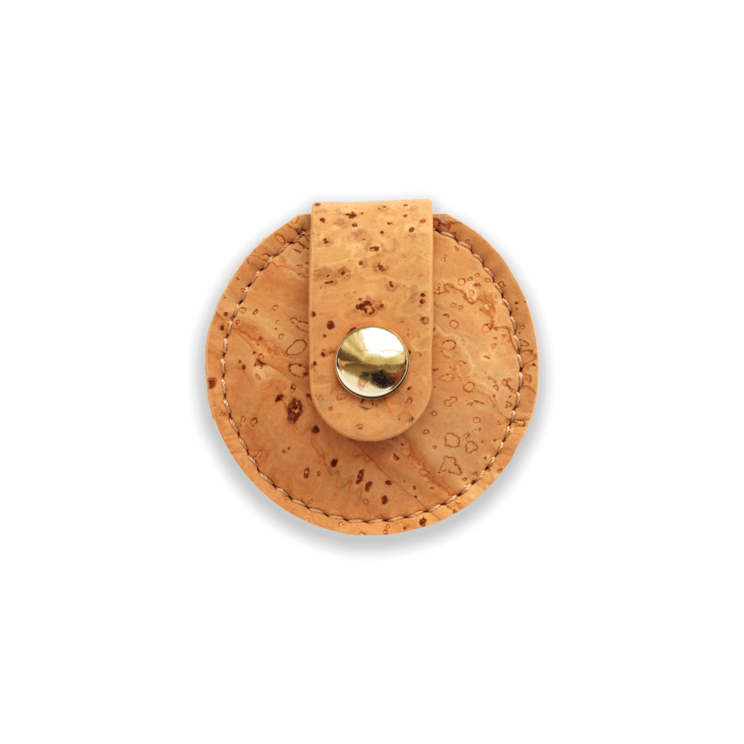 Leather Airtag Holder for Cats #style_natural-vegan-cork