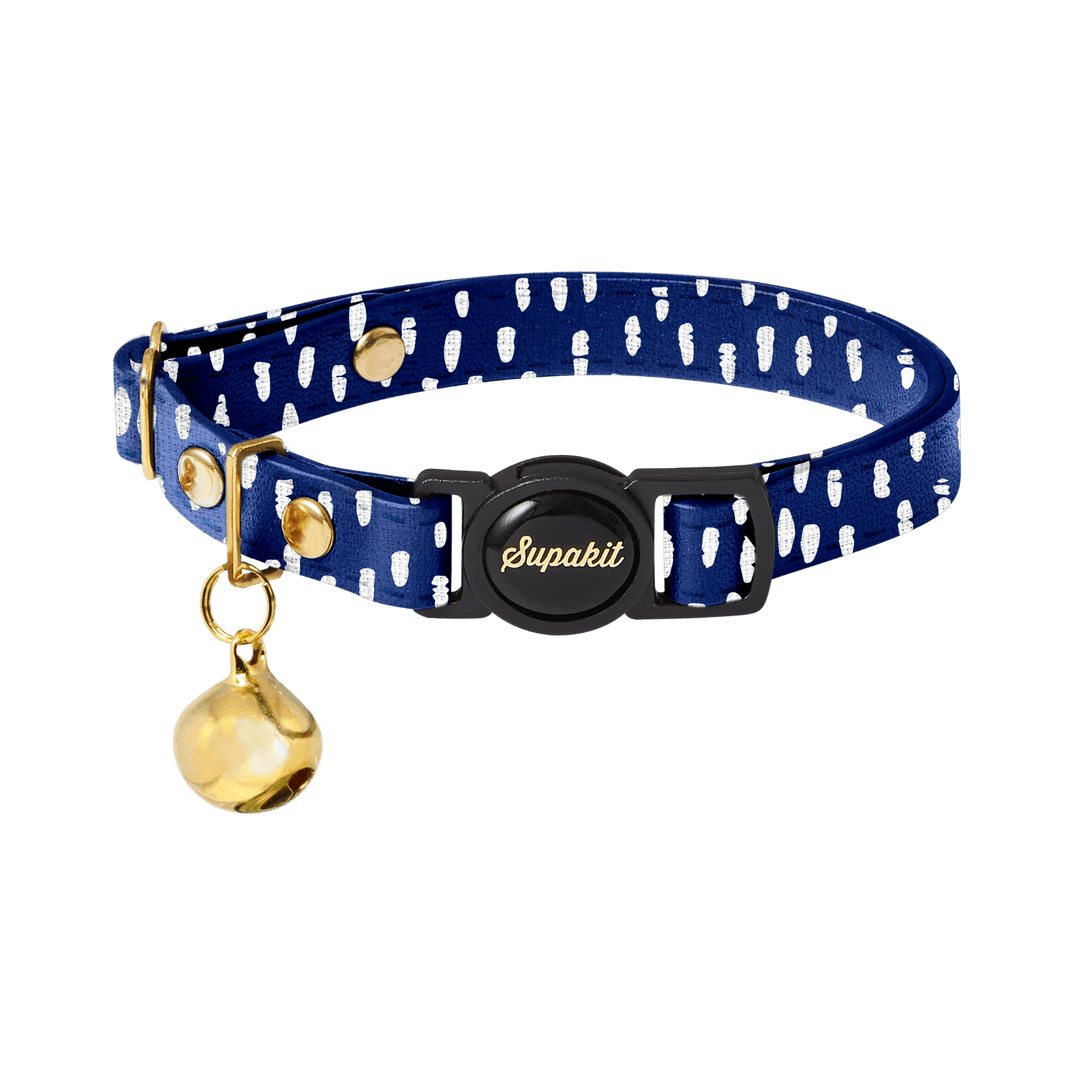 Cat Collar - Supakit - Blue Spotted #style_blue-spotted-textile