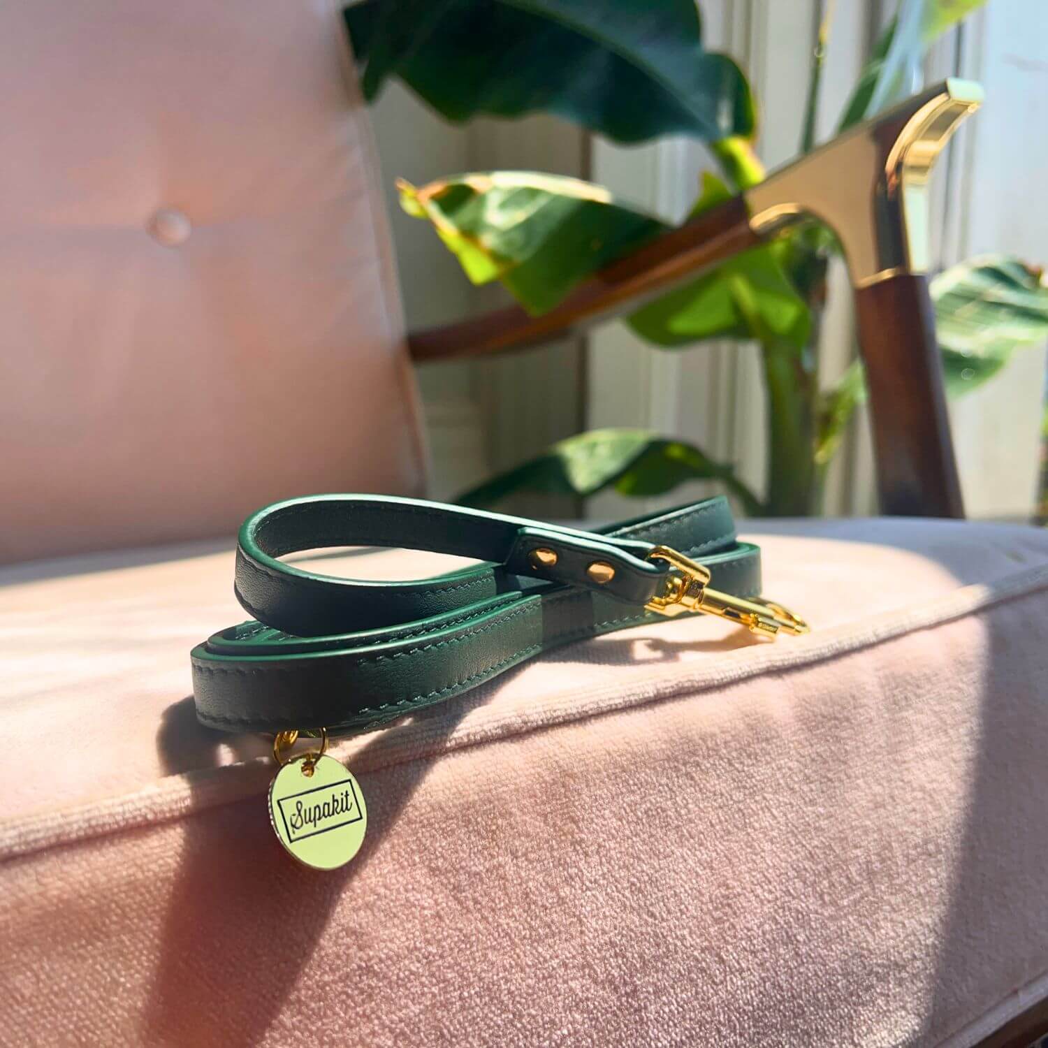 Cat Lead - Supakit #style_emerald-green-leather