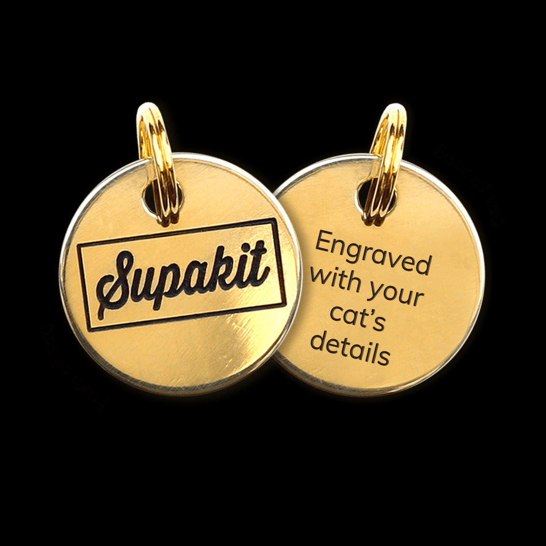 Cat Tag Collar - Supakit #engraving_one-sided-with-logo