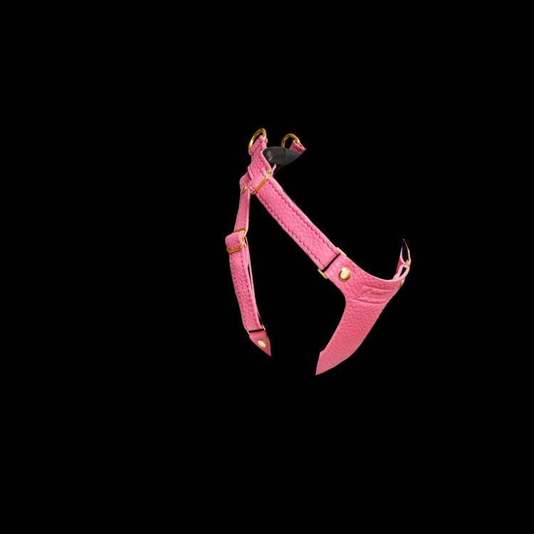 Leather Cat Harness - Supakit - Rose Pink #style_rose-pink-leather
