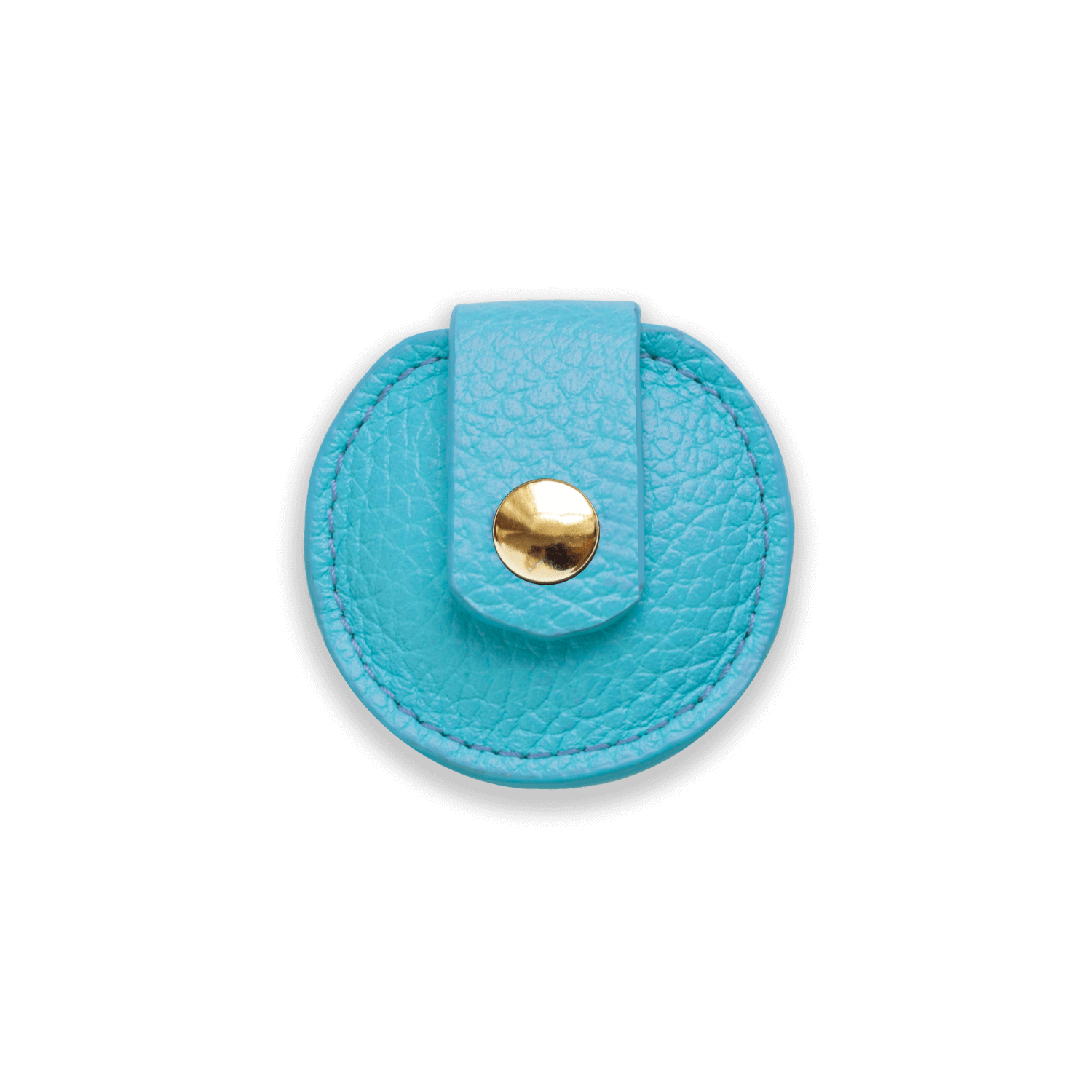 Leather Airtag Holder for Cats #style_azure-blue-leather