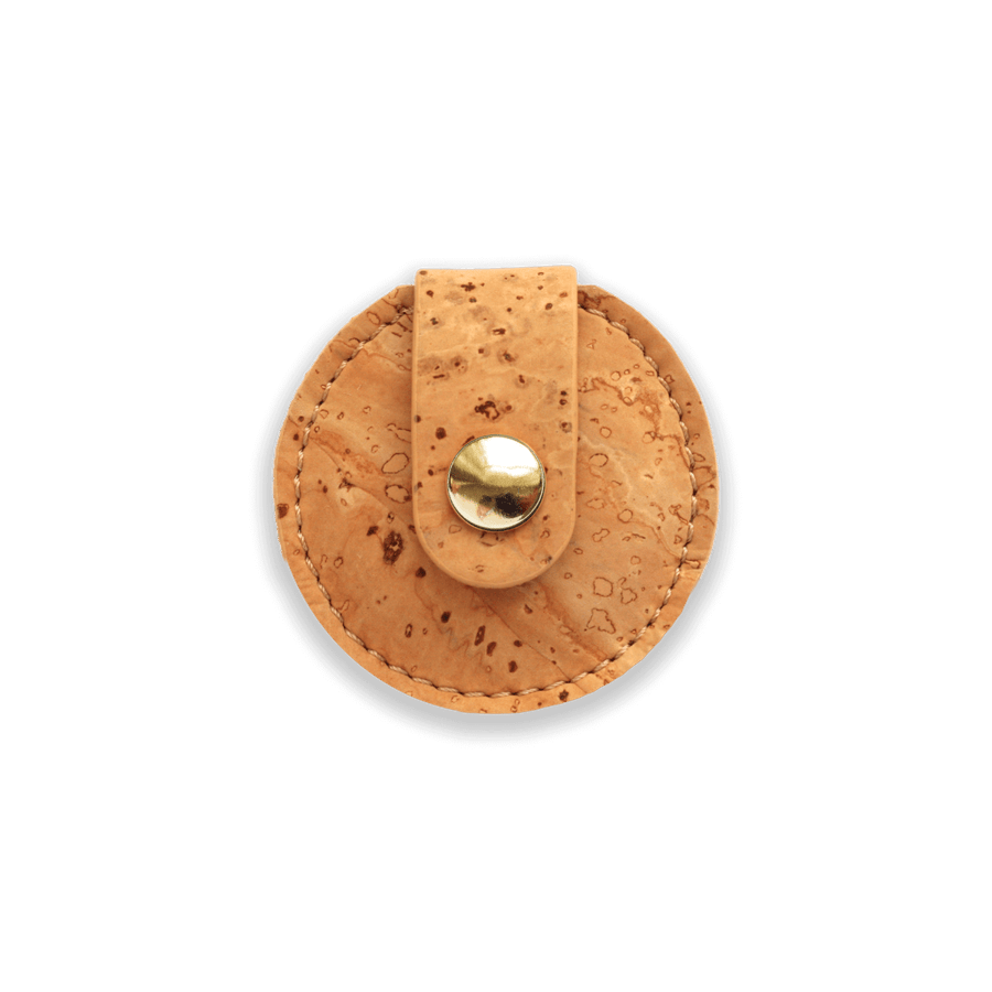 Leather Airtag Holder for Cats #style_natural-vegan-cork