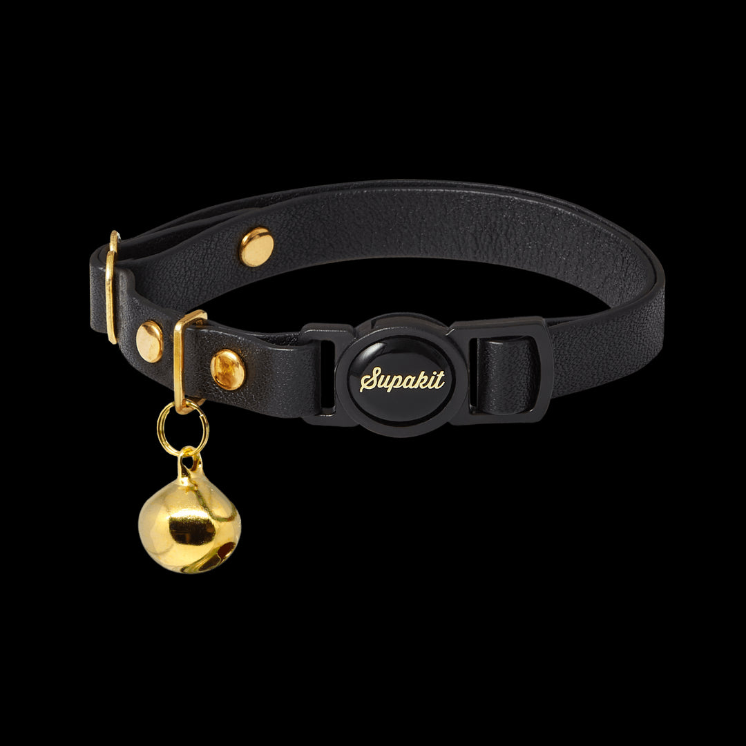 Breakaway Cat Collar For Cats - Supakit - Black #style_black-leather