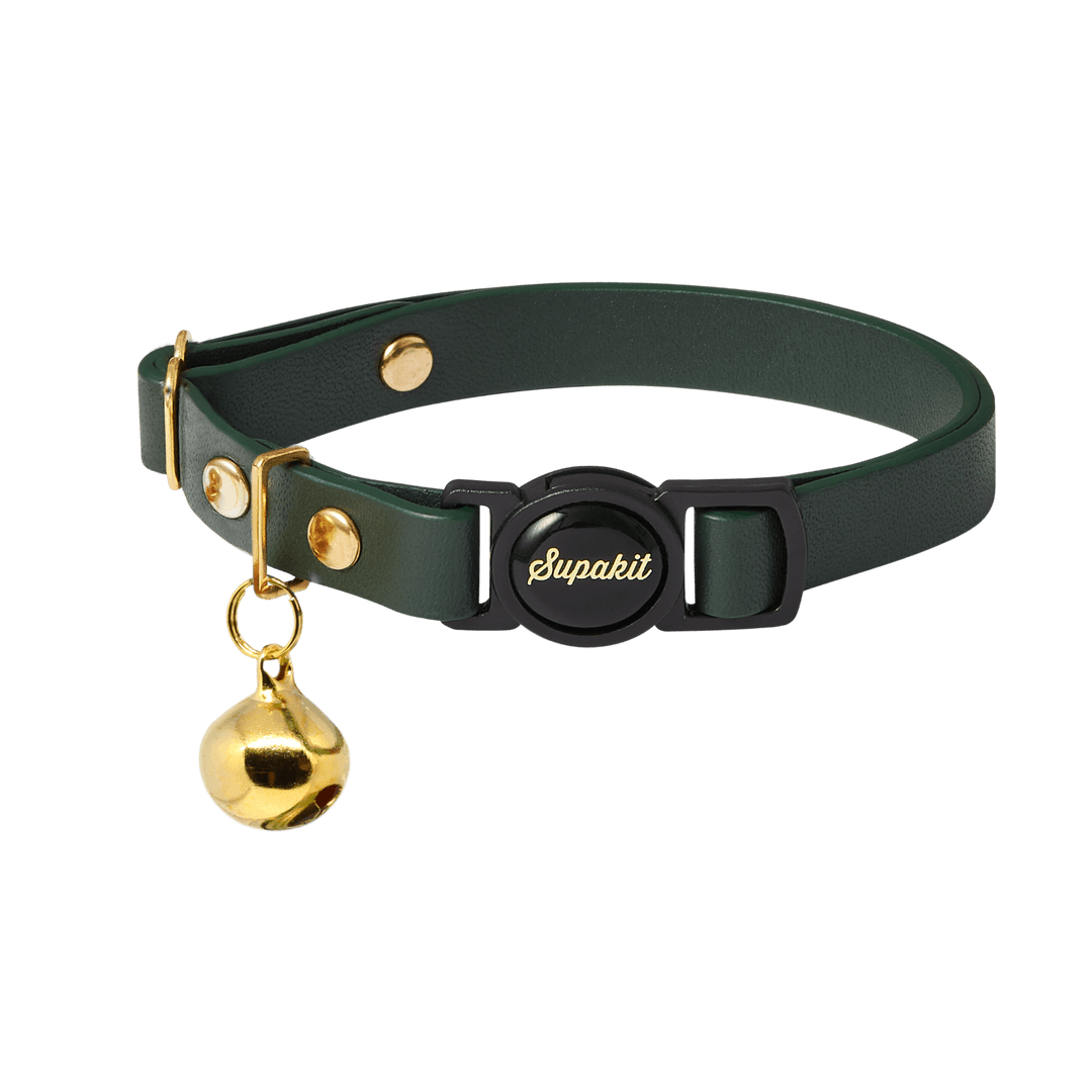 Breakaway Cat Collars - Supakit - Emerald Green #style_emerald-green-leather