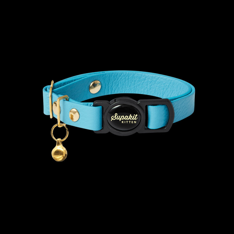 Breakaway Kitten Collars - Supakit - Azure Blue #style_azure-blue-leather