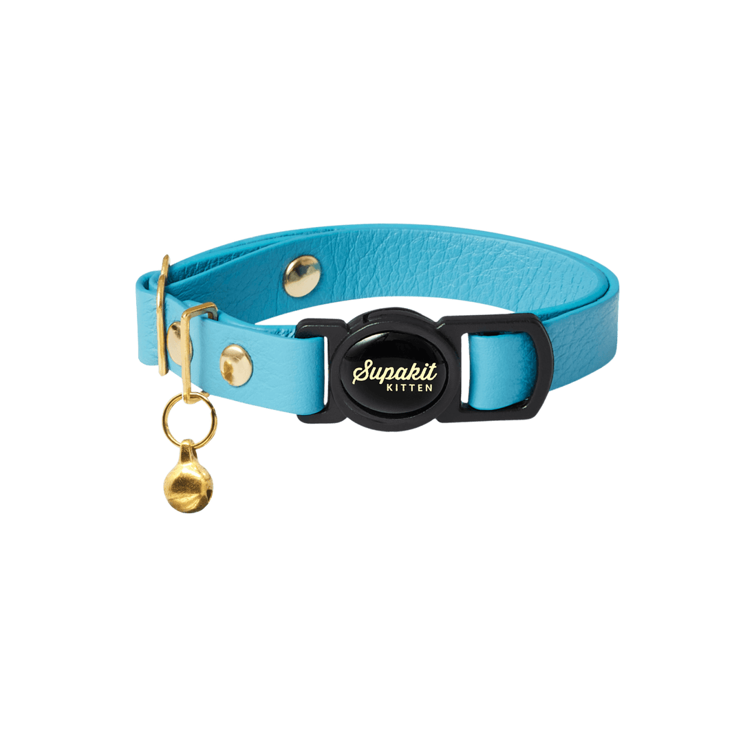 Breakaway Kitten Collars - Supakit - Azure Blue #style_azure-blue-leather