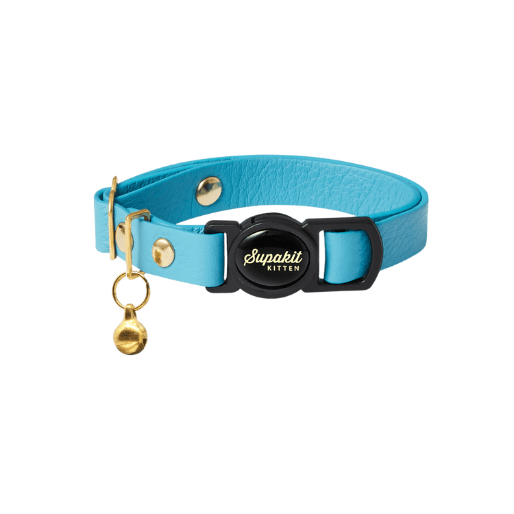 Breakaway Kitten Collars - Supakit - Azure Blue #style_azure-blue-leather