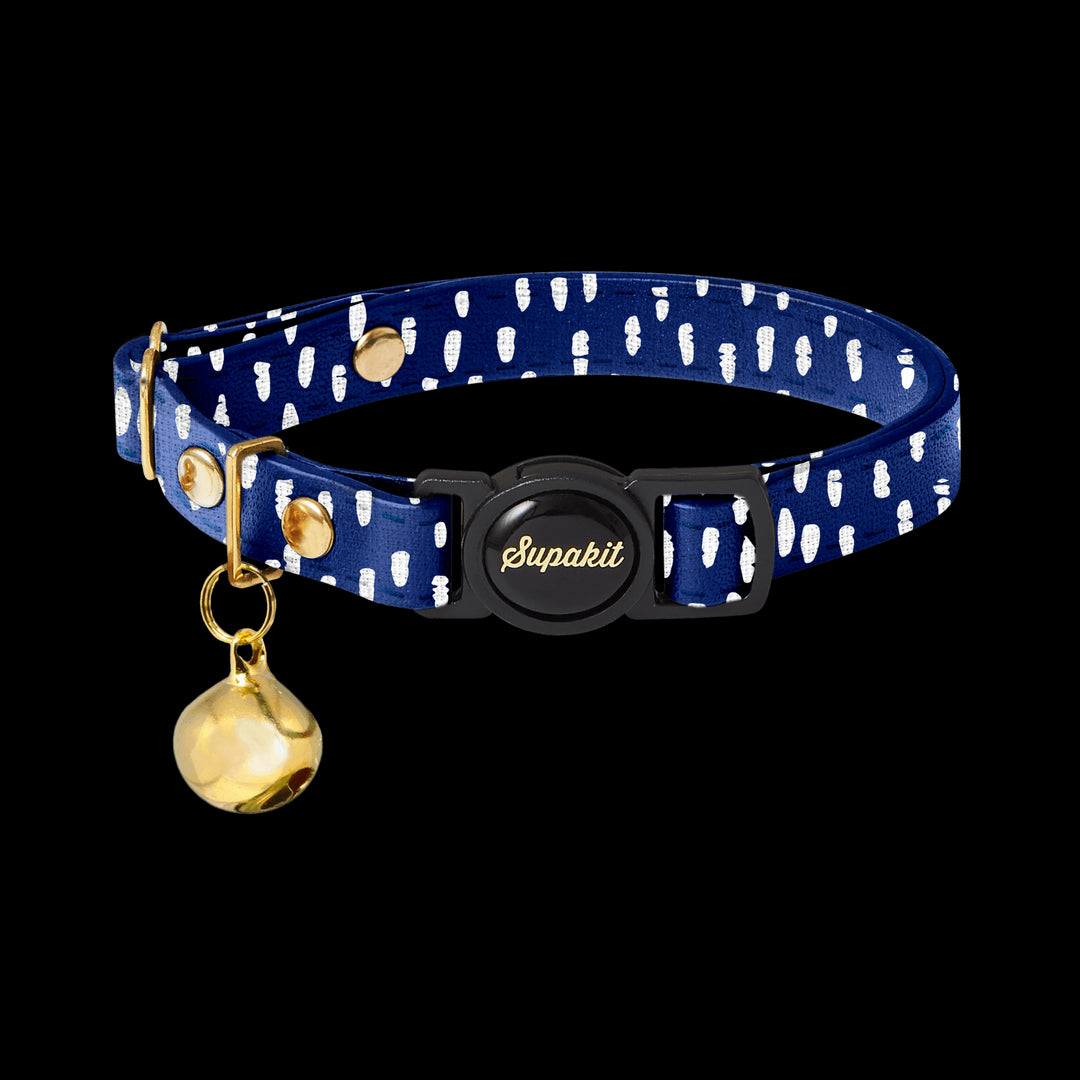 Cat Collar - Supakit - Blue Spotted #style_blue-spotted-textile