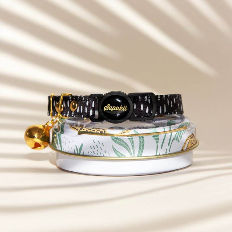 Cat Collars - Supakit - Black Spotted #style_black-spotted-textile