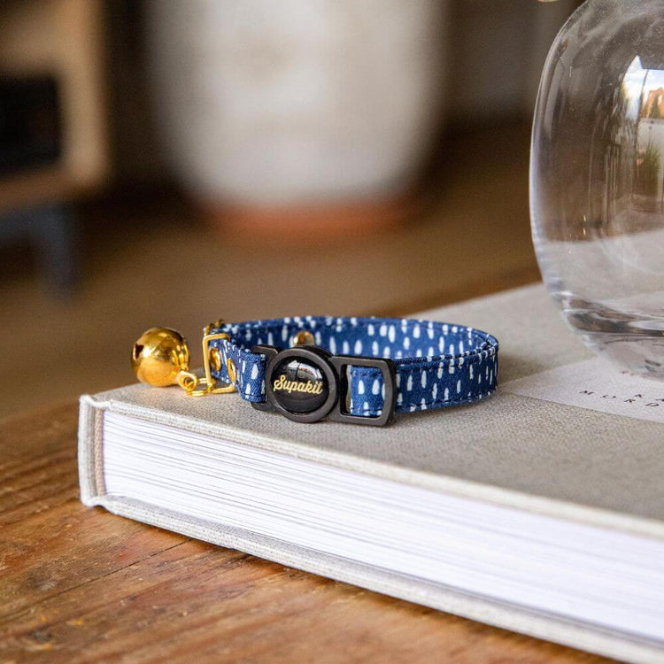 Cat Collars - Supakit - Blue Spotted #style_blue-spotted-textile