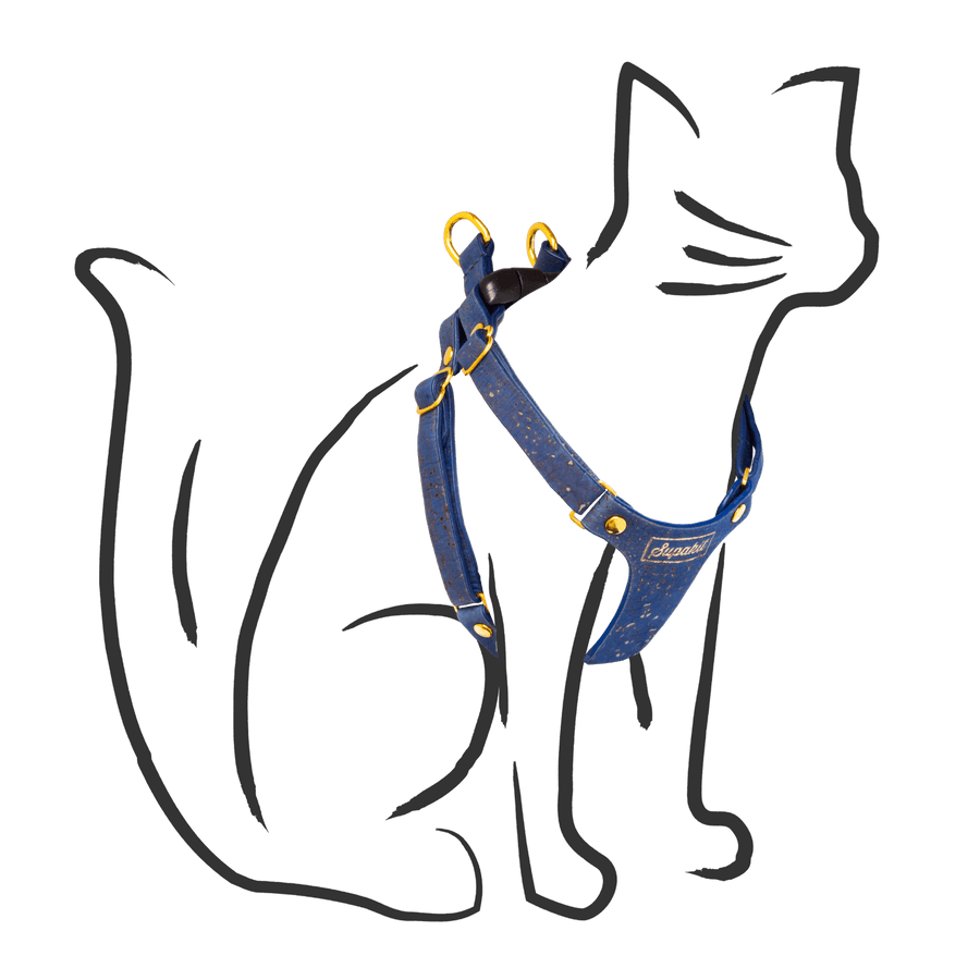 Cat Harness - Supakit - Cork Blue #style_blueberry-vegan-cork