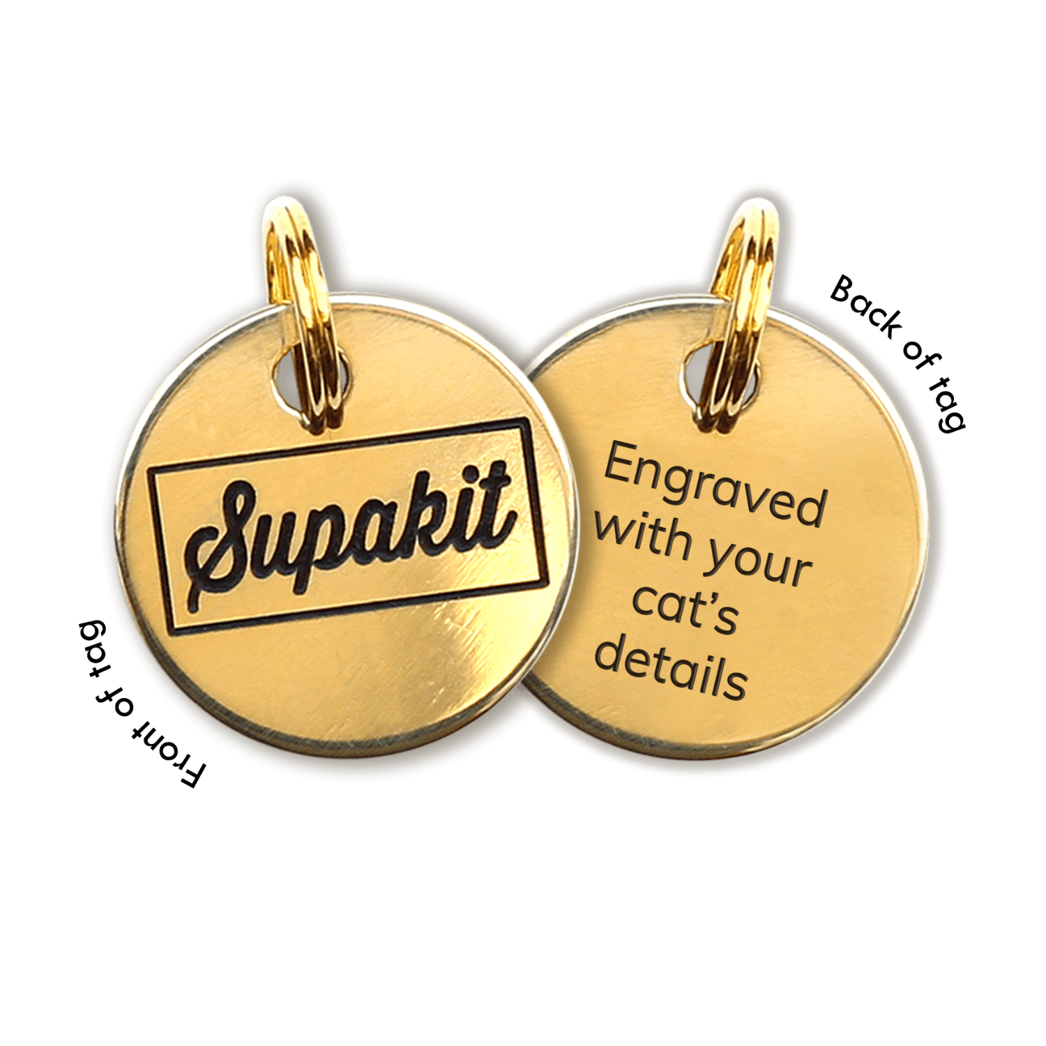 Cat Tag Collar - Supakit #engraving_one-sided-with-logo
