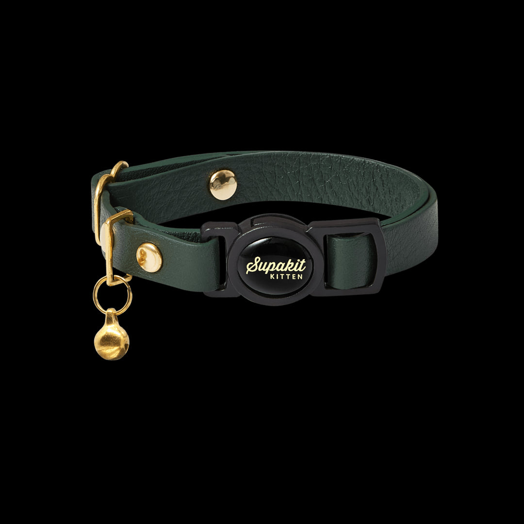 Cutest Cat Collars - Supakit - Emerald Green #style_emerald-green-leather