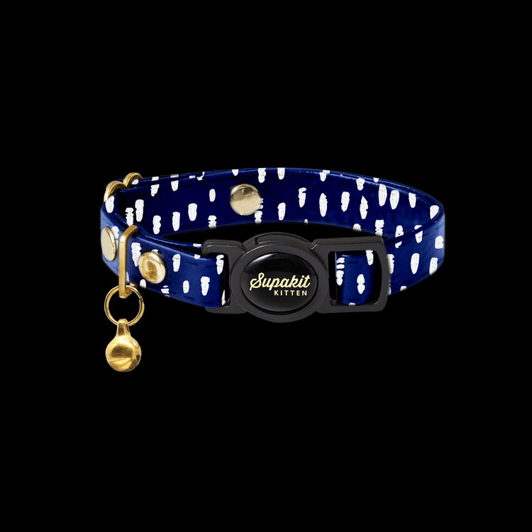 Kitten Collar - Supakit - Blue Spotted #style_blue-spotted-textile