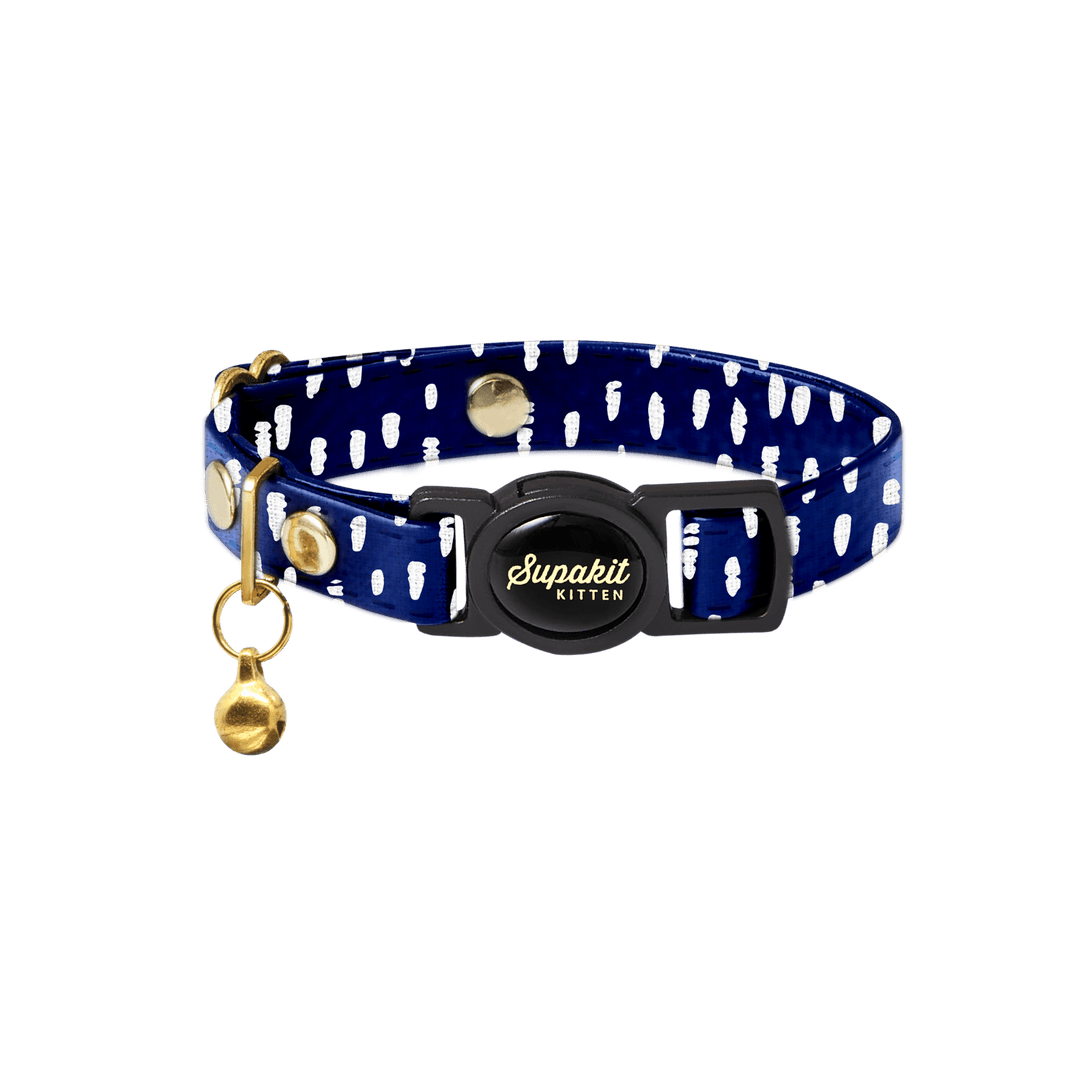 Kitten Collar - Supakit - Blue Spotted #style_blue-spotted-textile