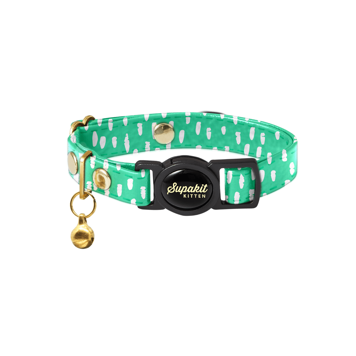 Kitten Collar - Supakit - Green Spotted #style_green-spotted-textile
