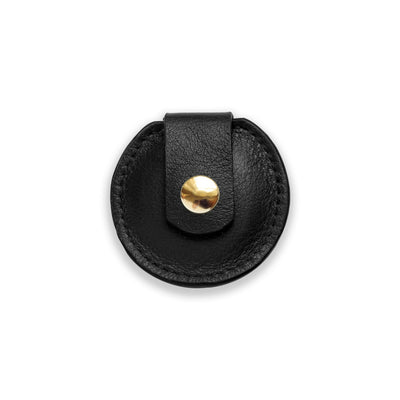 Leather AirTag Holder for Cats - Black
