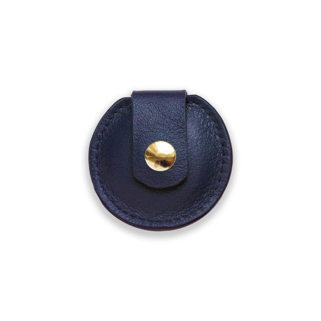 Leather AirTag Holder for Cats - Midnight Blue