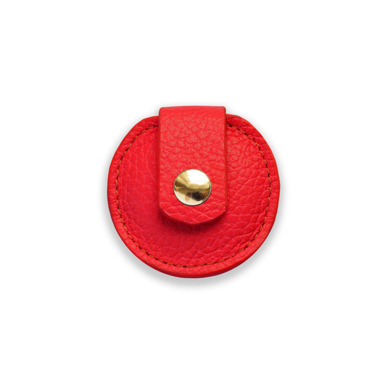 Leather AirTag Holder for Cats - Scarlet Red