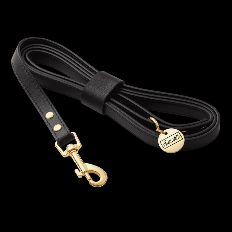 Leather Cat Leash - Supakit #style_black-leather