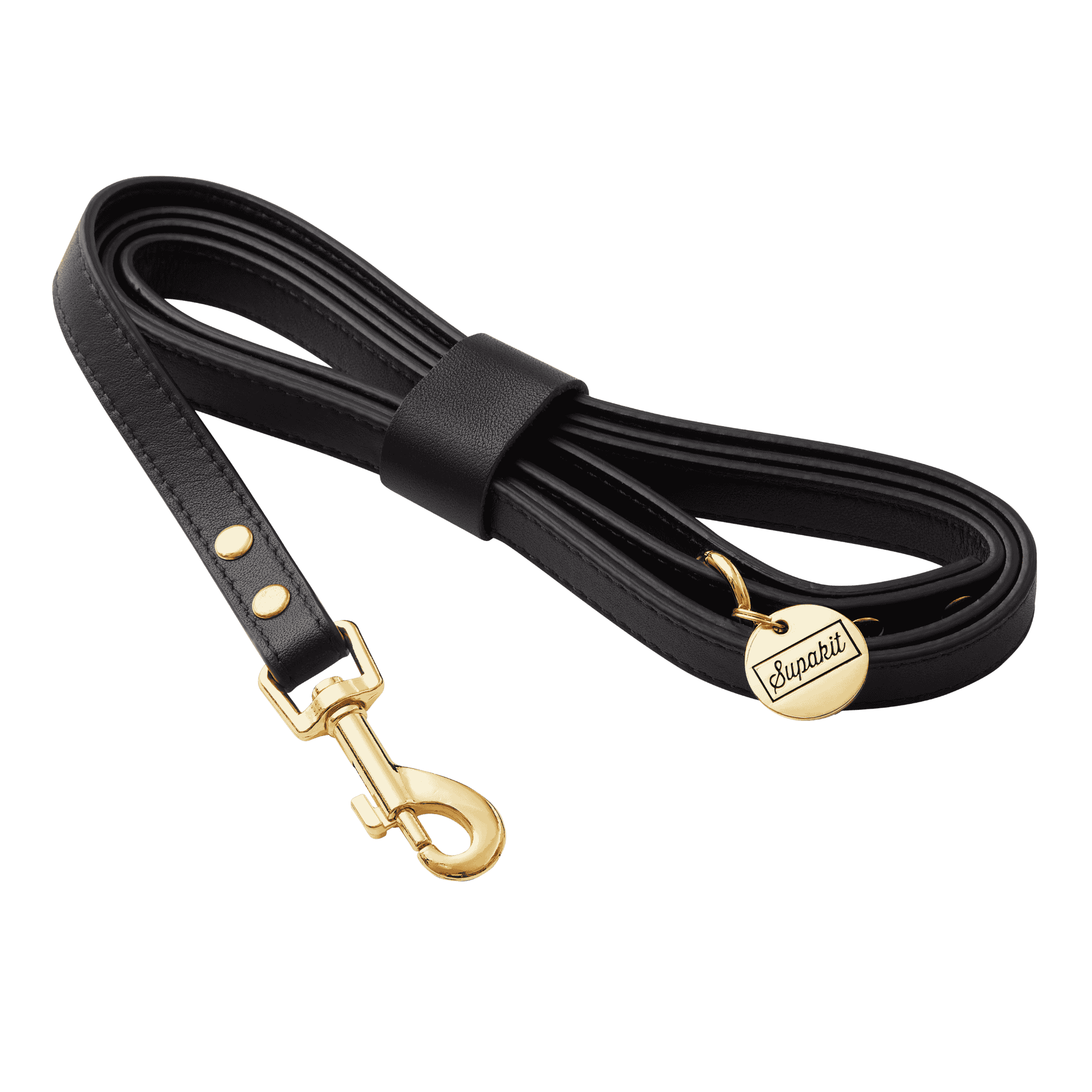 Leather Cat Leash - Supakit #style_black-leather