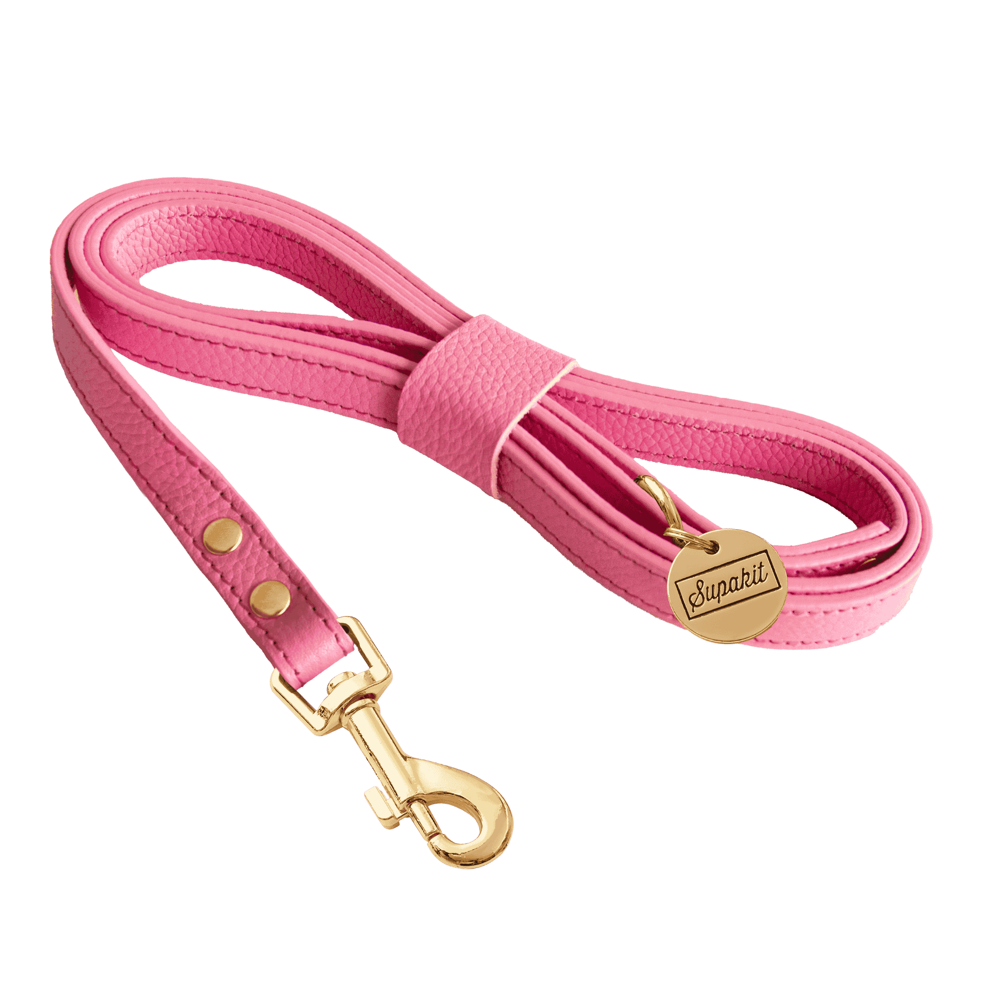 Leather Cat Leash - Supakit #style_rose-pink-leather