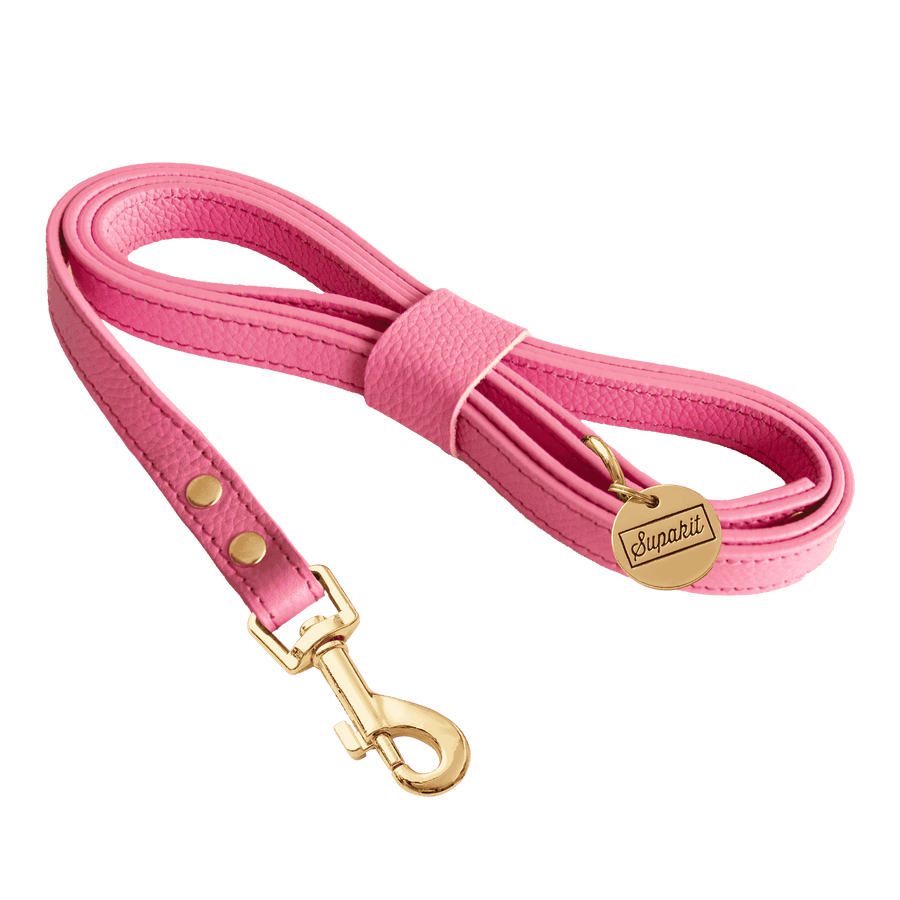 Leather Cat Leash - Supakit #style_rose-pink-leather
