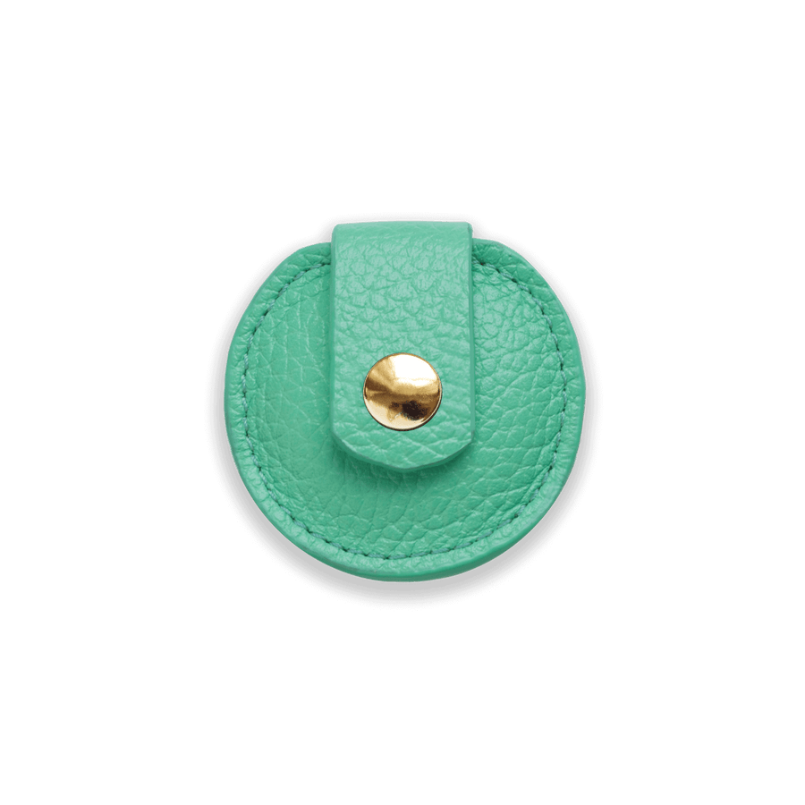 Leather Airtag Holder for Cats #style_mint-green-leather