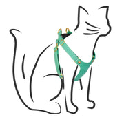 Mint Green Leather Cat Harness - Supakit