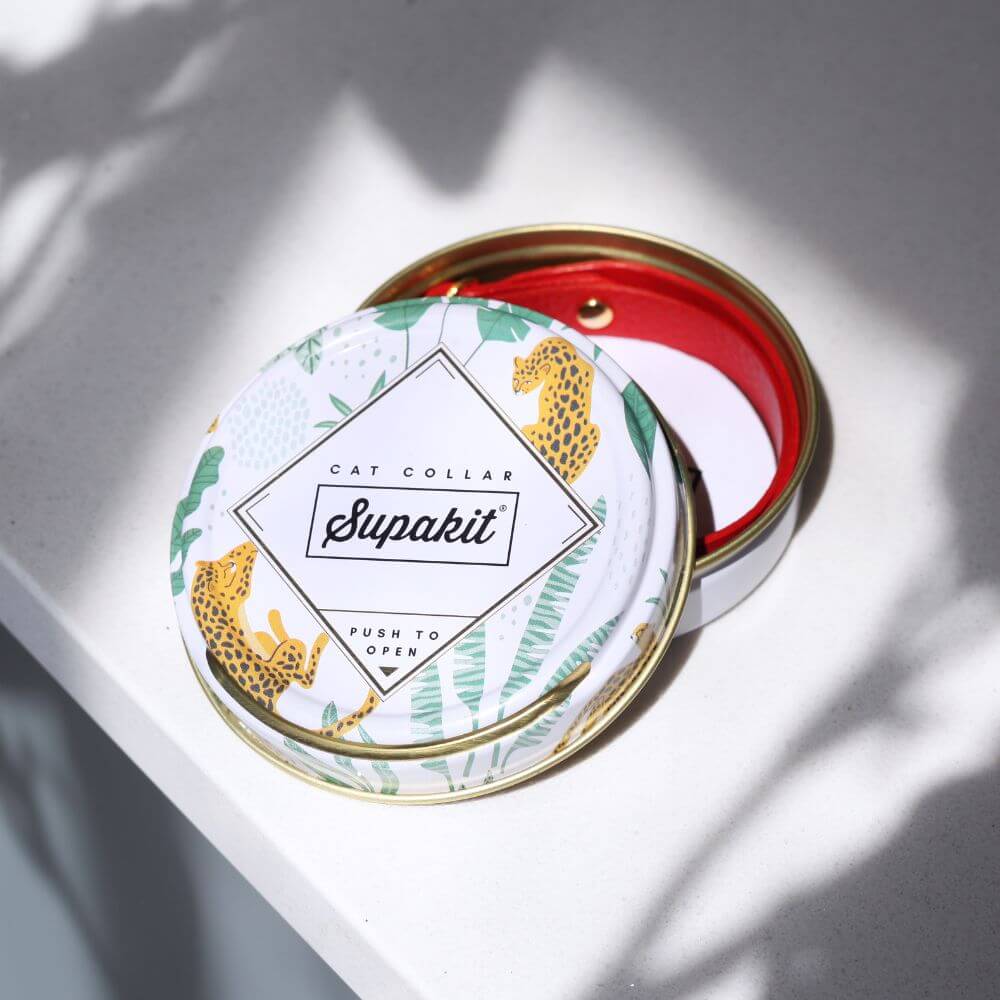 Red Breakaway Cat Collars - Supakit #style_scarlet-red-leather