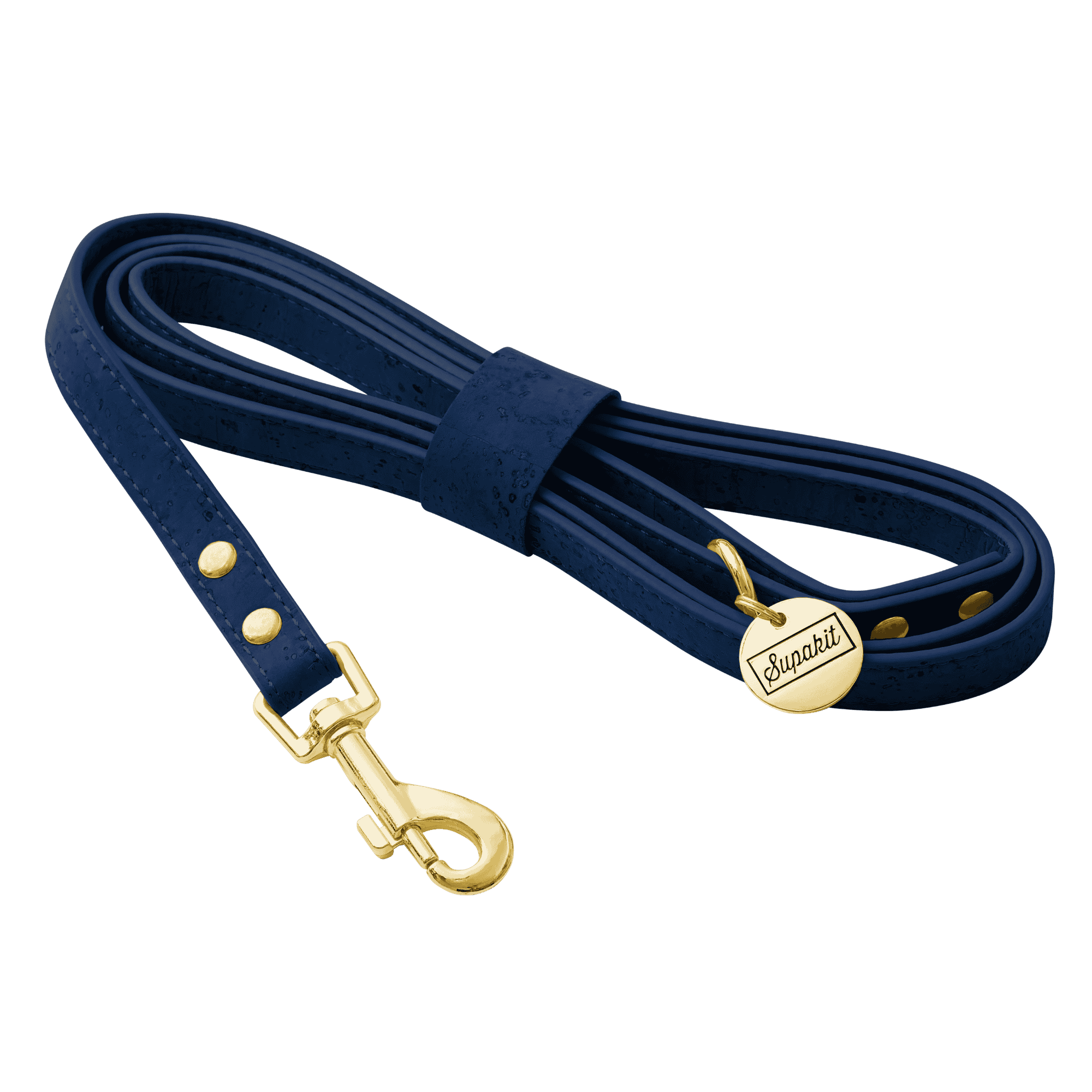 Leather Small Dog Leash - Supapup #style_blueberry-vegan-cork