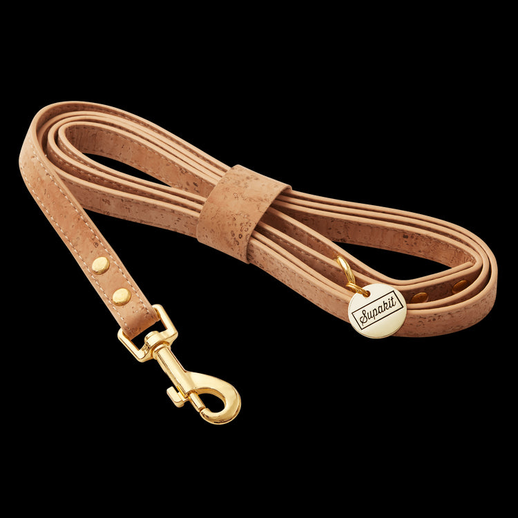 Leather Small Dog Leash - Supapup #style_natural-vegan-cork