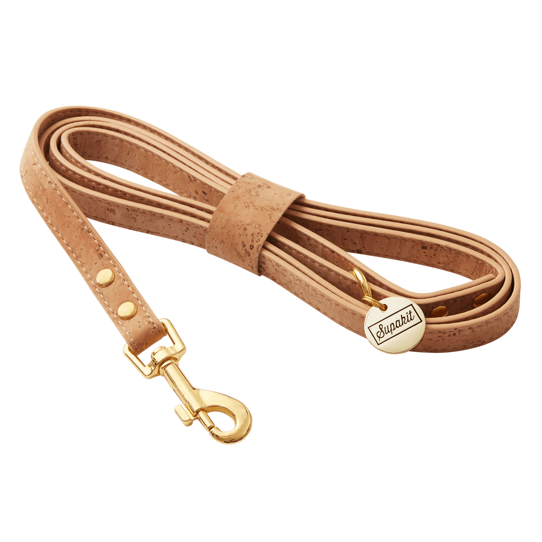Leather Small Dog Leash - Supapup #style_natural-vegan-cork